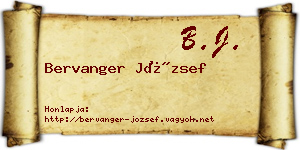 Bervanger József névjegykártya