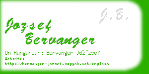 jozsef bervanger business card